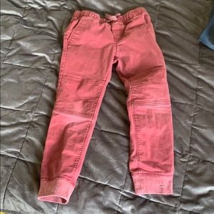 Boys burgundy/red faded look joggers